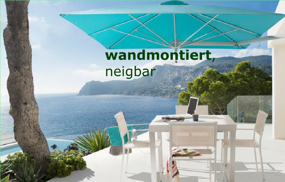 wandmontiert,  neigbar